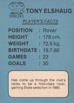 1981 Scanlens VFL #140 Tony Elshaug Back